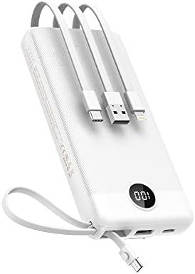 Power Bank with Built in Cables, 20000mAh Portable Charger with 5 Outputs and LED Display, VEEKTO... | Amazon (CA)