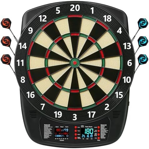 Electronic Dart Board, Soft Tip Dartboard Set 40 Games, 427 Variants Digital Electric Dart Boards... | Amazon (US)