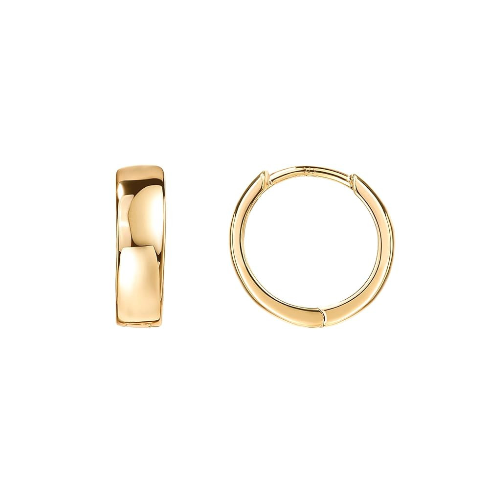 PAVOI 14K Gold Plated Sterling Silver Post Huggie Earrings - Small Hoop Earrings for Women | Amazon (US)