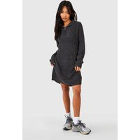 Womens Zip Neck Knitted Mini Jumper Dress - Grey - XS | NastyGal UK