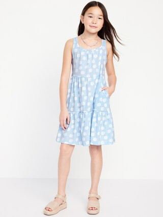Printed Sleeveless Tiered Dress for Girls | Old Navy (US)