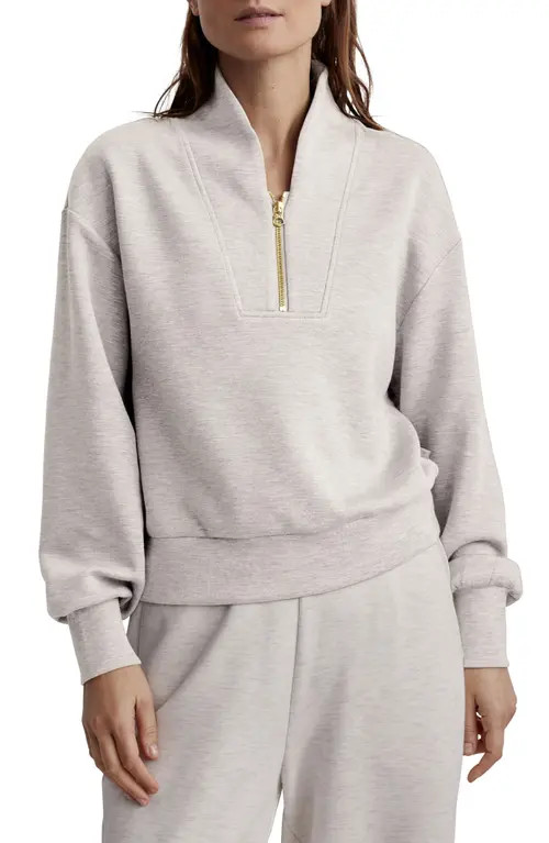 Varley Davidson Woven Sweatshirt in Ivory Marl at Nordstrom, Size Large | Nordstrom