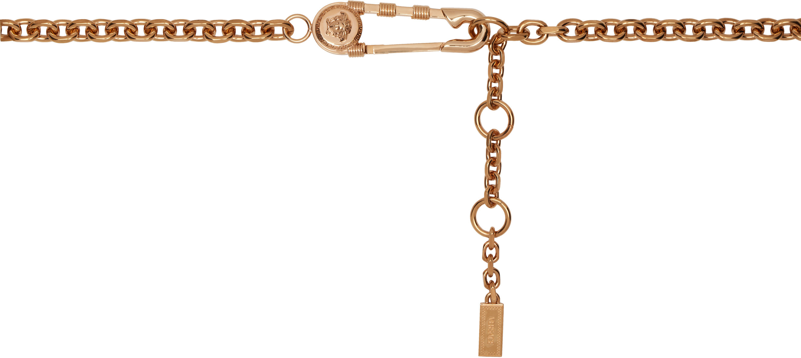 Versace Gold Safety Pin Chain Belt | SSENSE