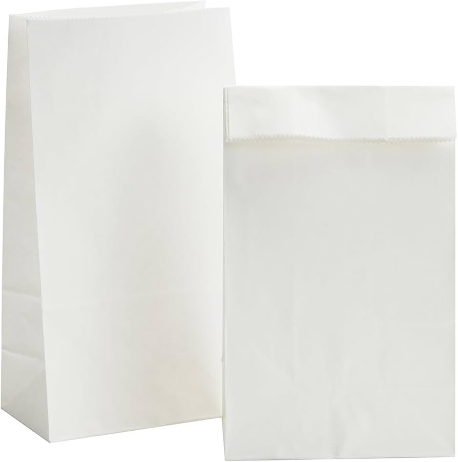 3.5 X 2.2 X 7.1 Inch 50PCS White Paper Bag Favor Treat Bags for Packaging Party Christmas Wedding... | Amazon (US)