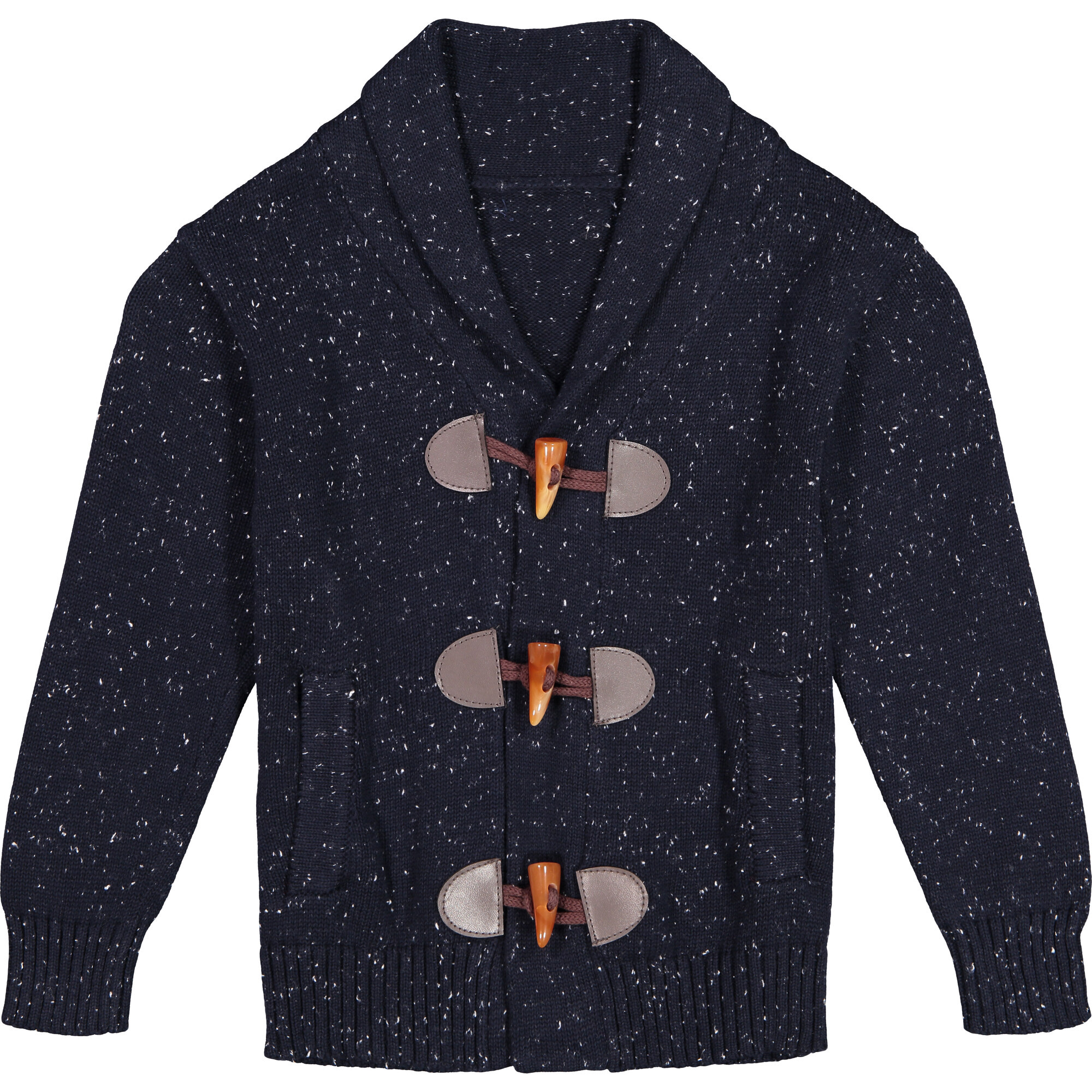 Toggle Cardigan, Navy with White Specks | Maisonette