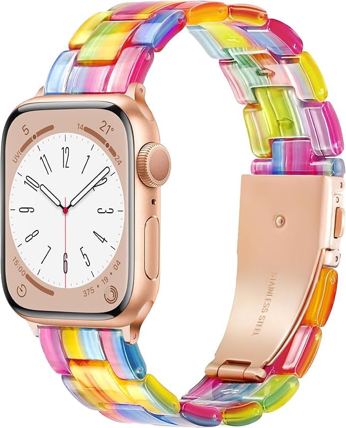 Melyis Resin Band for Apple Watch Bands 41mm 40mm 38mm, fit Apple Watch Bands for Women, iWatch B... | Amazon (US)