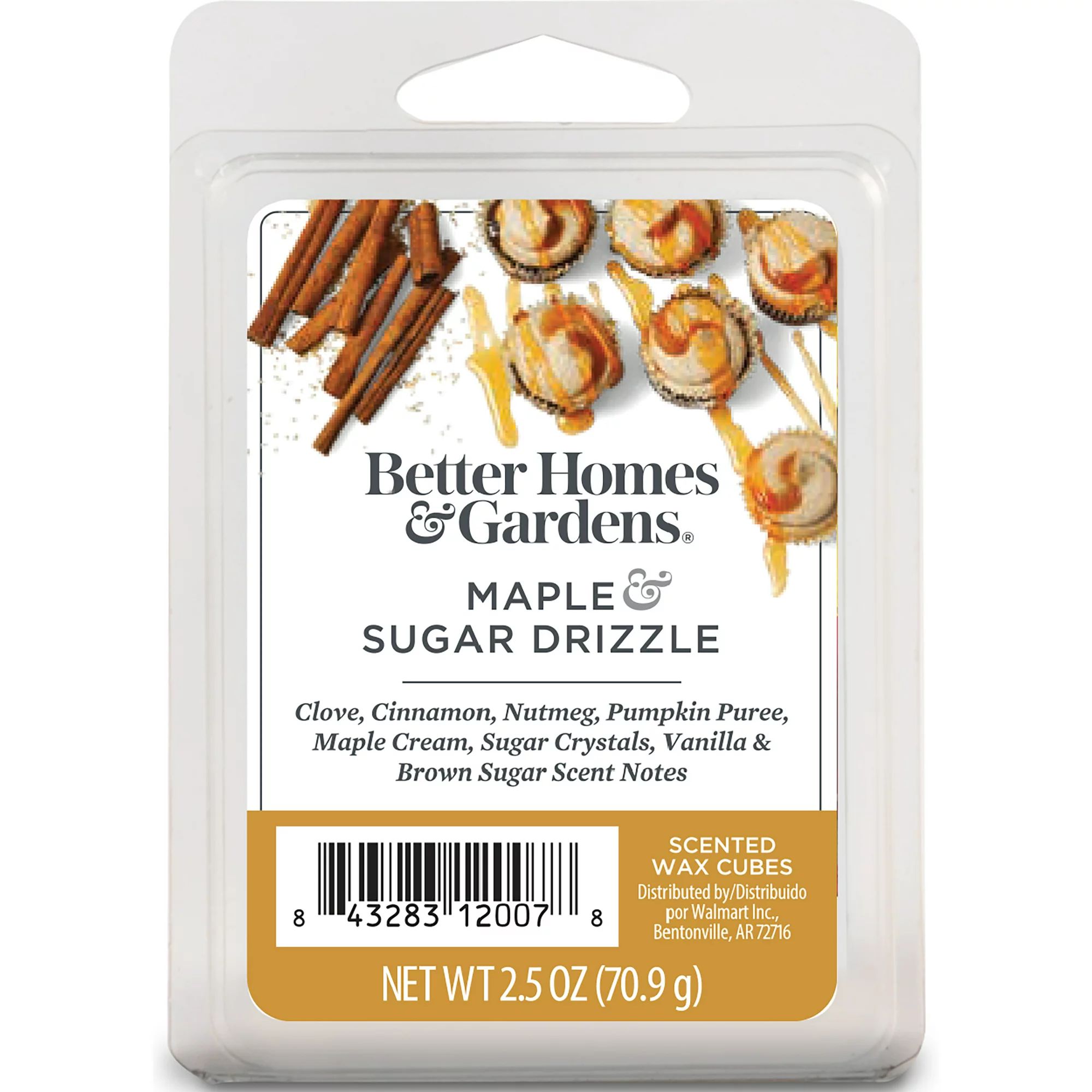 Maple Sugar Drizzle Scented Wax Melts, Better Homes & Gardens, 2.5 Oz (1-Pack) - Walmart.com | Walmart (US)