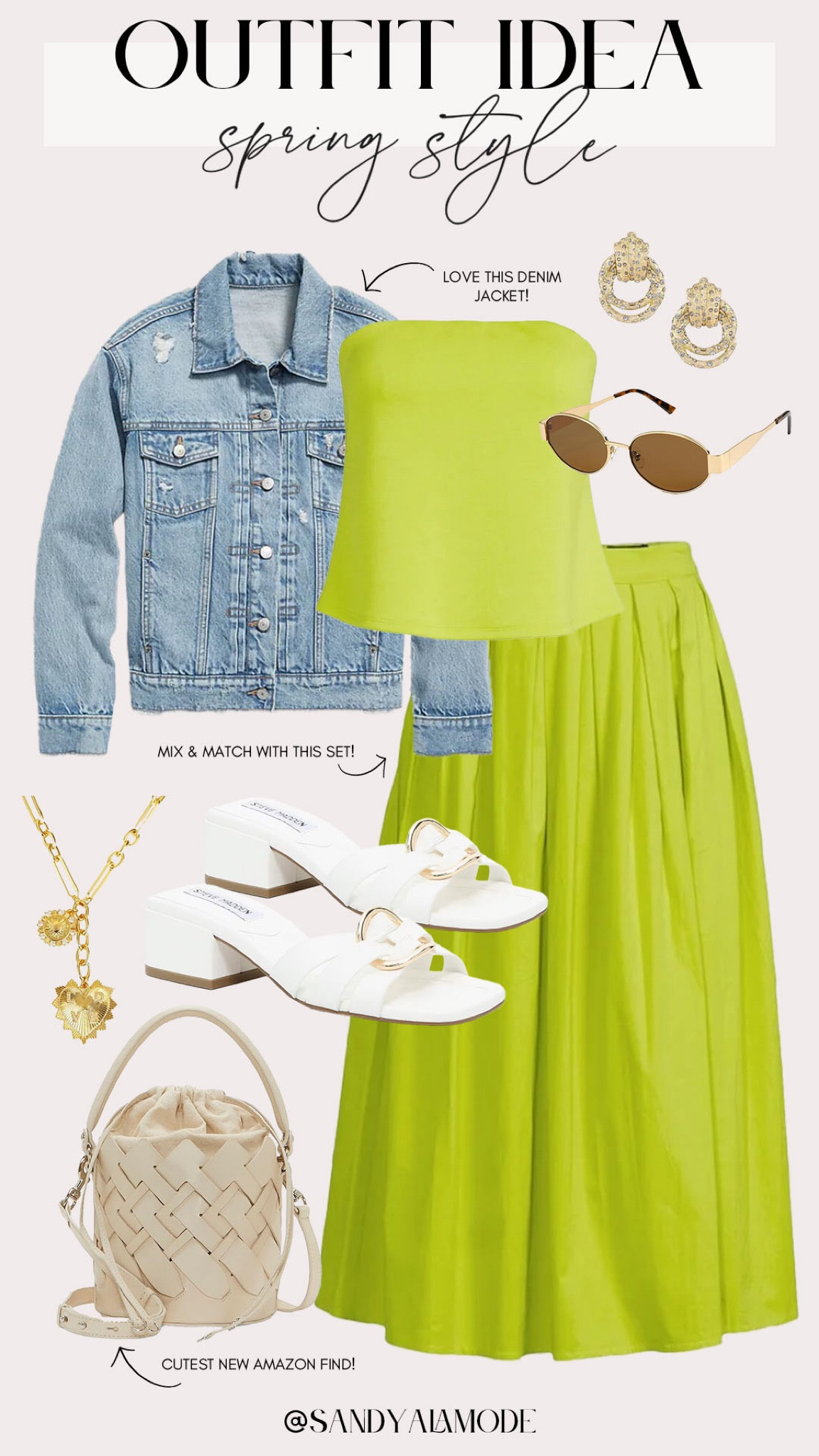 Dressy spring outfit | Walmart finds | Walmart fashion | neon green spring outfit | chic spring skirt | white mini heels | Amazon spring bucket bag 

#LTKfindsunder100 #LTKstyletip #LTKSeasonal