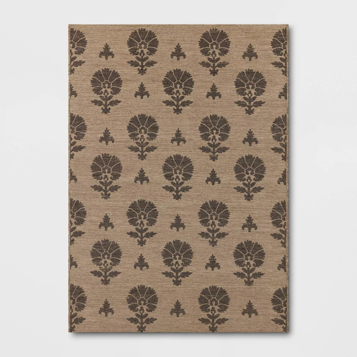 5'x7' Block Print Outdoor Area Rug Tan - Threshold™ | Target