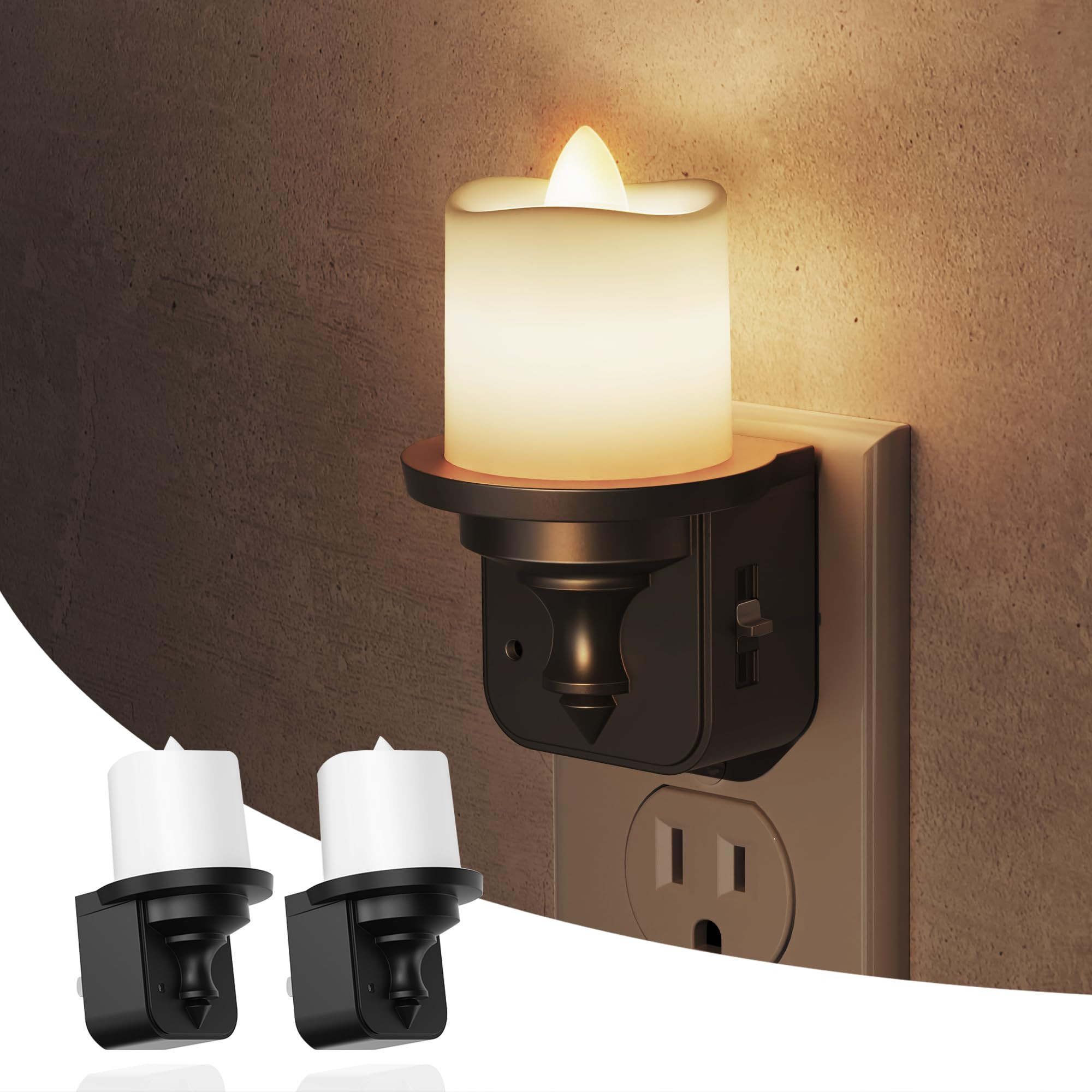 L LOHAS LED Candle Night Light, Dimmable Night Lights Plug into Wall, Dusk to Dawn Sensor, 0-100L... | Amazon (US)