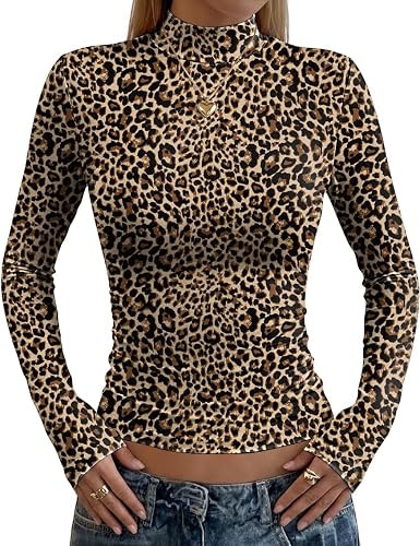 Zeagoo Womens Long Sleeve Shirts Mock Neck Basic Layer Slim Fitted Tops | Mock Neck Top, Long Sle... | Amazon (US)