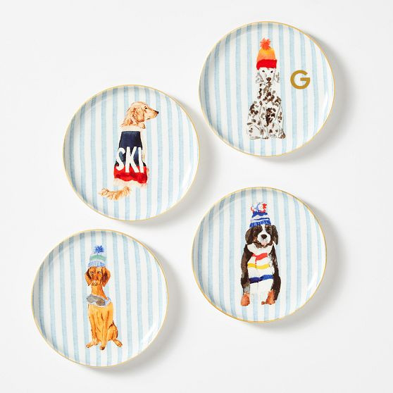 Mark & Graham x Gray Malin Ski Dog Coasters, Set of 4 | Mark and Graham
