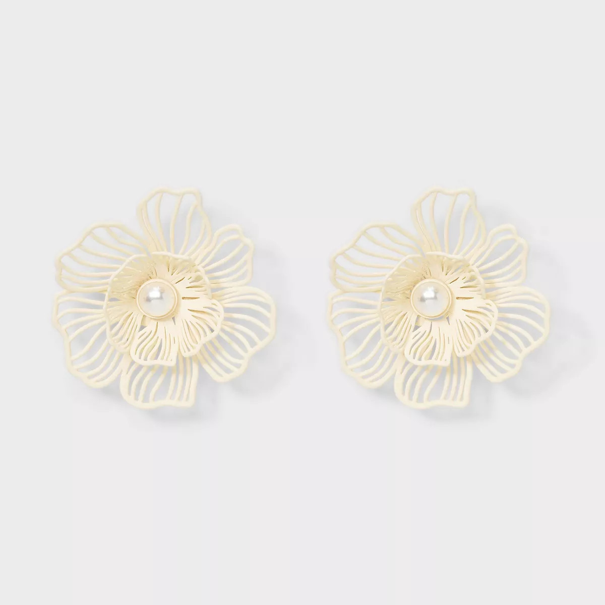 Floral Bloom Button Earrings - A New Day™ | Target