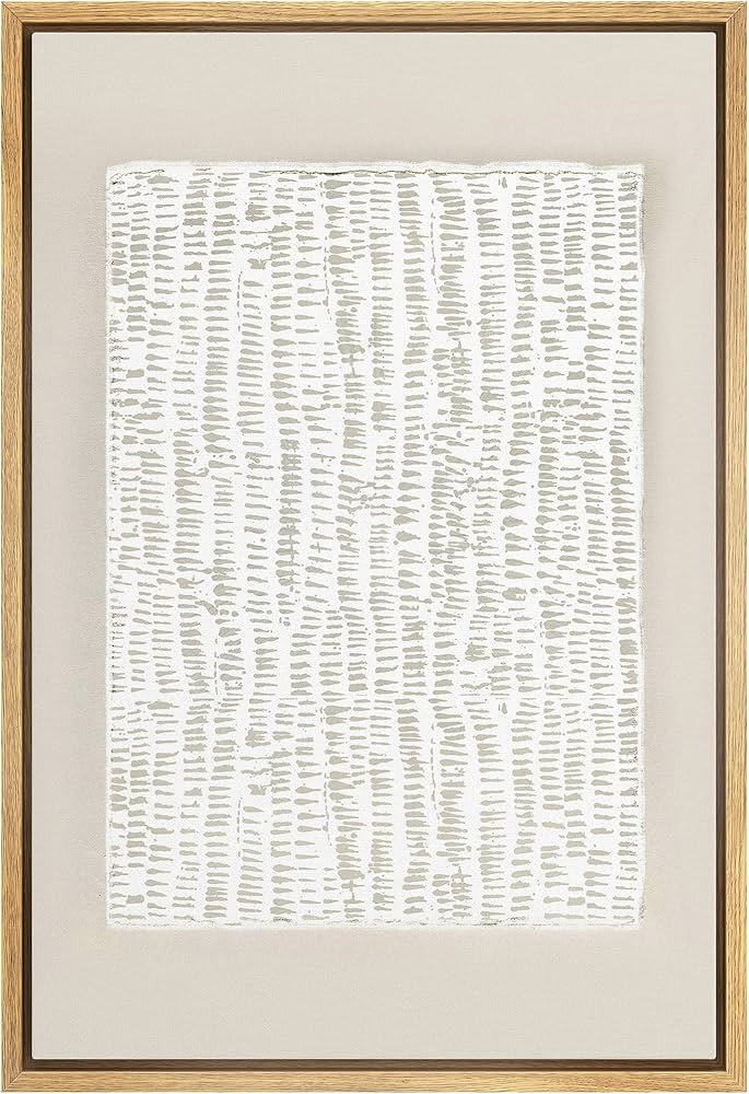IDEA4WALL Framed Canvas Print Wall Art White Tan Grunge Distressed Line Art Square Abstract Shape... | Amazon (US)