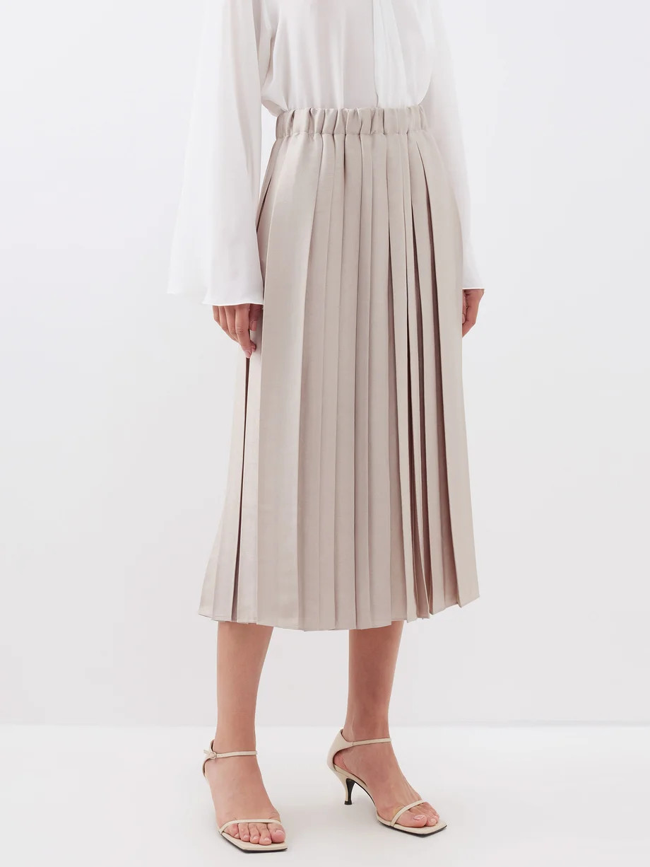 Feather Weight pleated twill midi skirt | Matches (APAC)