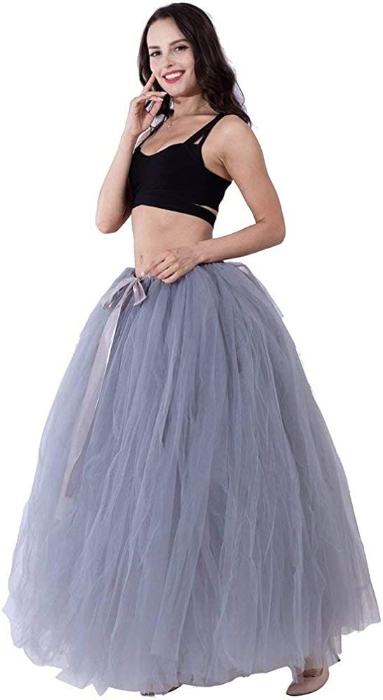 Women's Floor Length Puffy Tutu Tulle Skirt Fairy Fancy Dress Wedding Party Porm Long Skirts | Amazon (US)