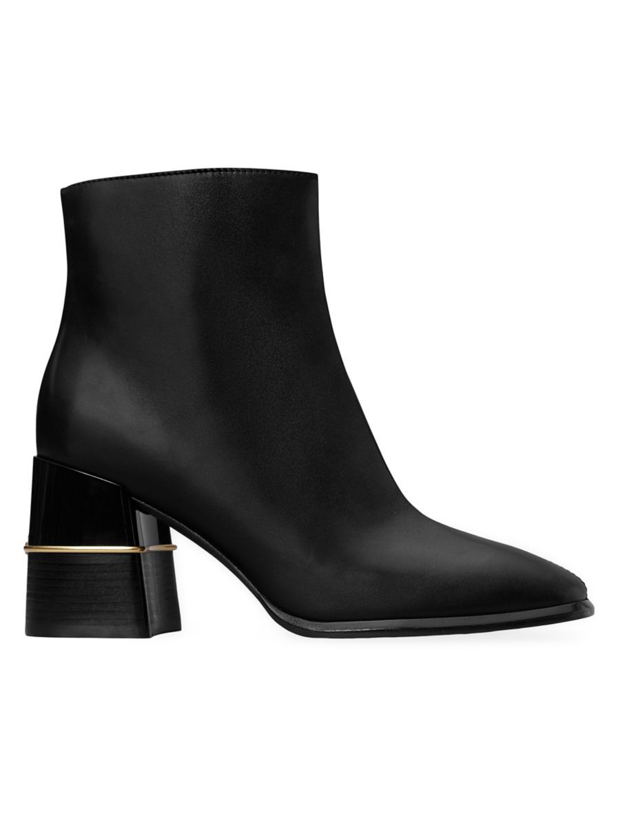 Leather Block-Heel Ankle Boots | Saks Fifth Avenue