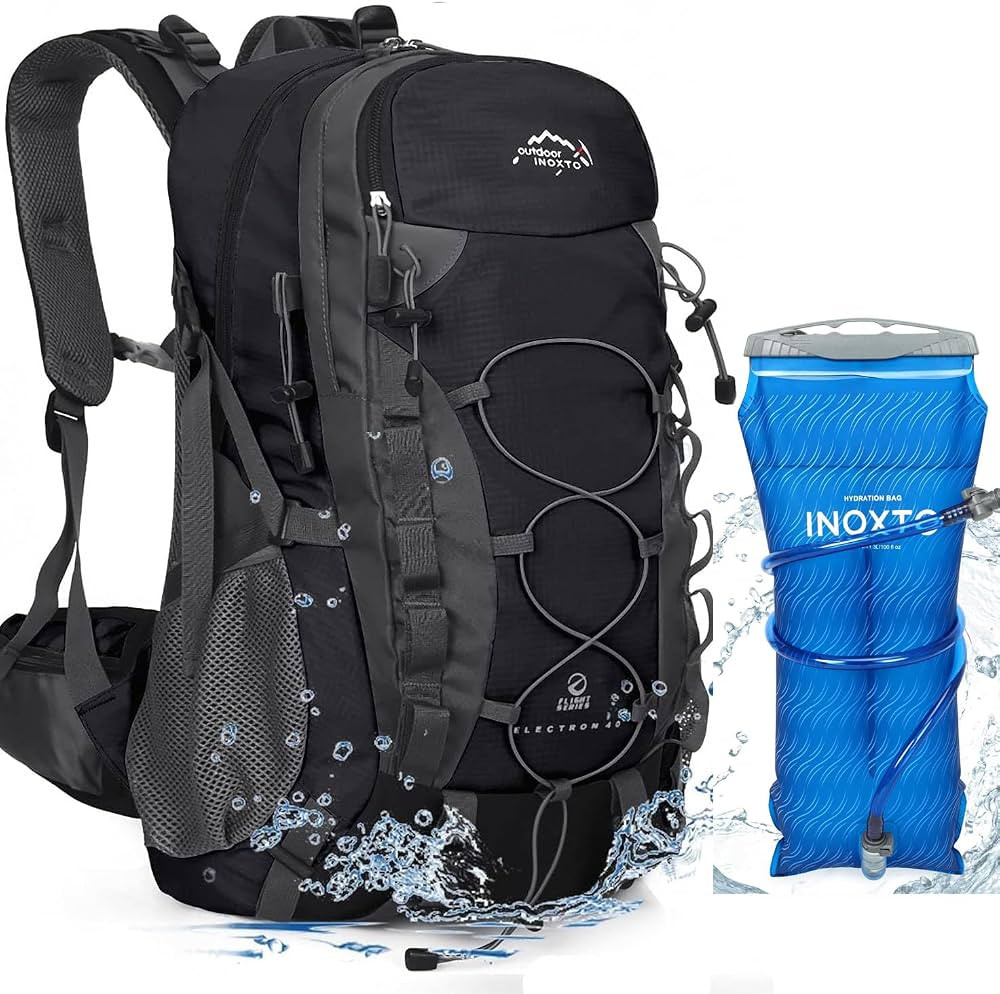 INOXTO lightweight Hiking Backpack 35L/40L Hiking Daypack with Waterproof Rain Cover for Travel C... | Amazon (US)