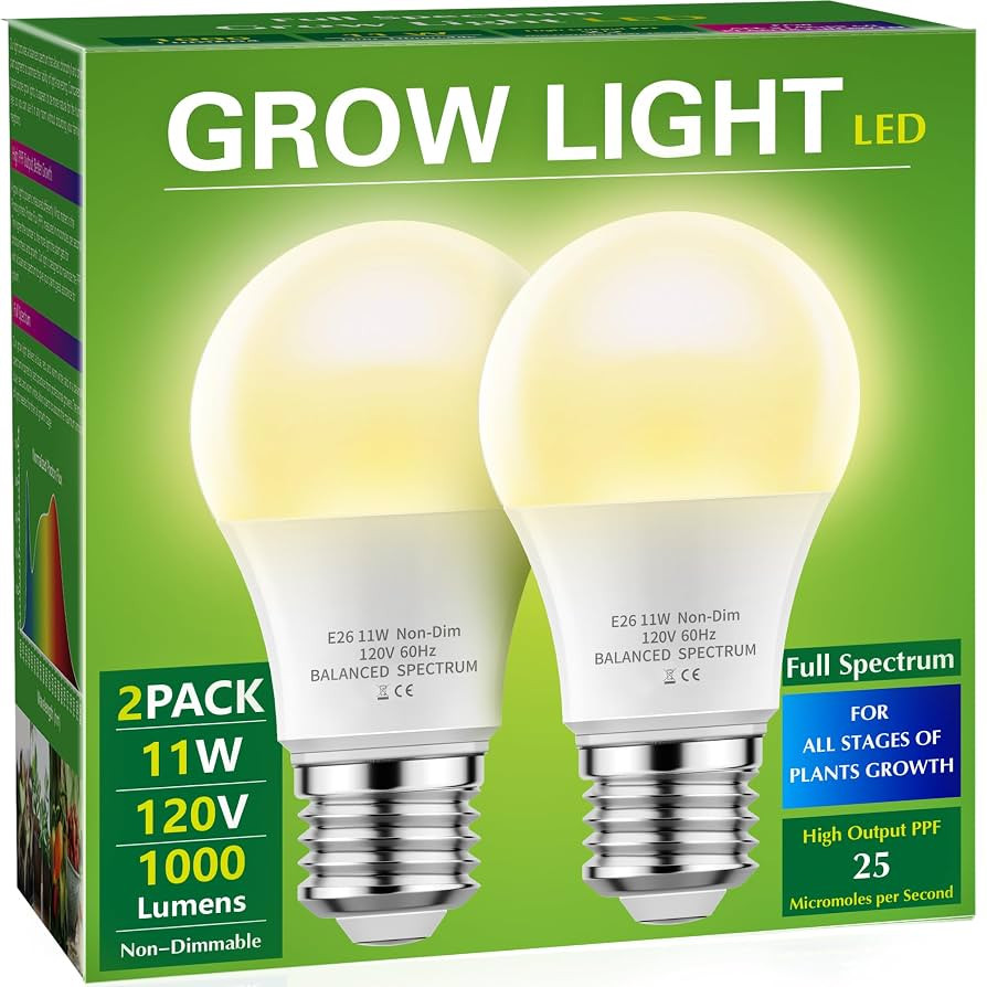 Grow Light Bulbs, Briignite LED Grow Light Bulb A19 Bulb, Full Spectrum Grow Light Bulb, Plant Li... | Amazon (US)