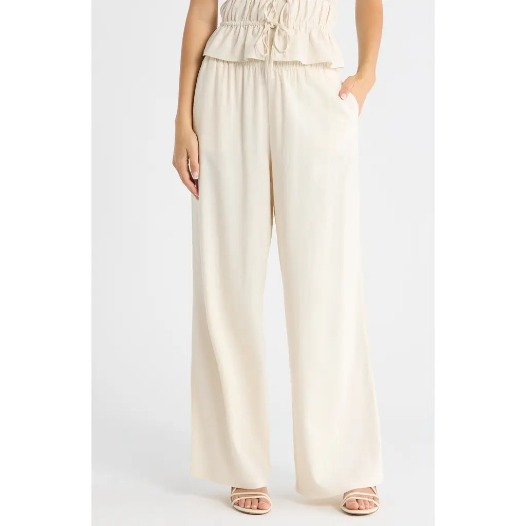 PAIGE Jude Wide Leg Pants in Parchment at Nordstrom, Size Xx-Small | Nordstrom