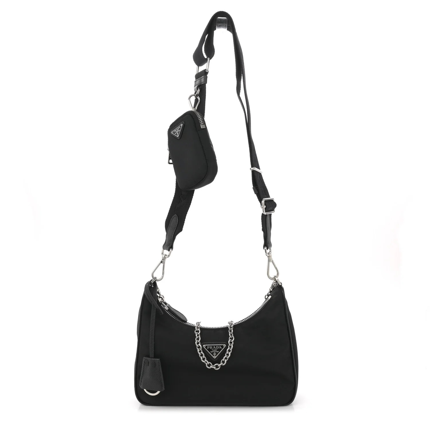Prada Nylon Re-Edition 2005 Shoulder Bag Black 1747601 | FASHIONPHILE (US)