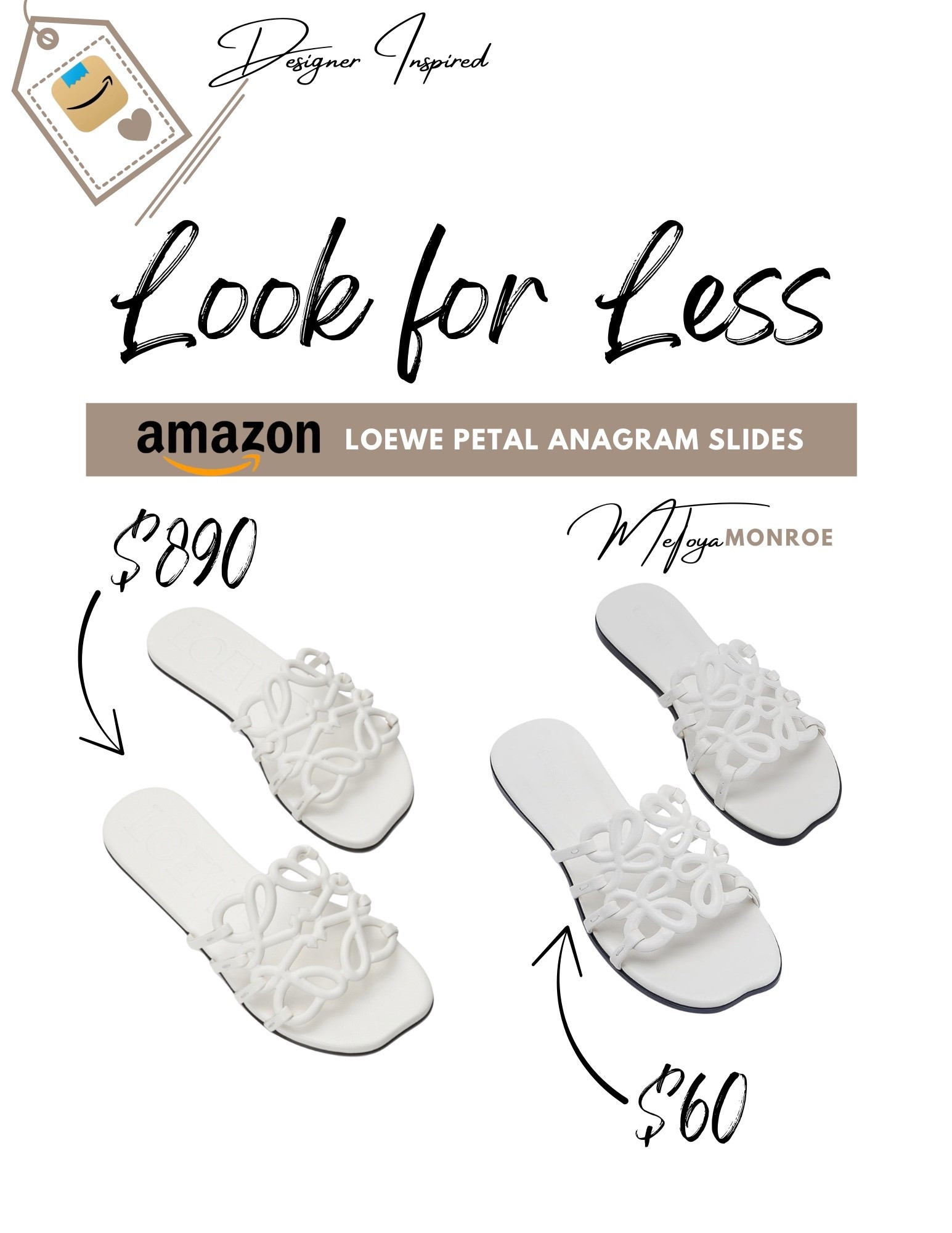 Sharing these amazing Loewe Petal Anagram Inspired Slides that are too good! I love them! They also come in Cognac and Black but the White is my fav! 