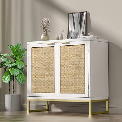 Rattan Cabinet, Anmytek Sideboard Buffet Storage Cabinet with 2 Doors Kitchen Sideboard Furniture... | Amazon (US)