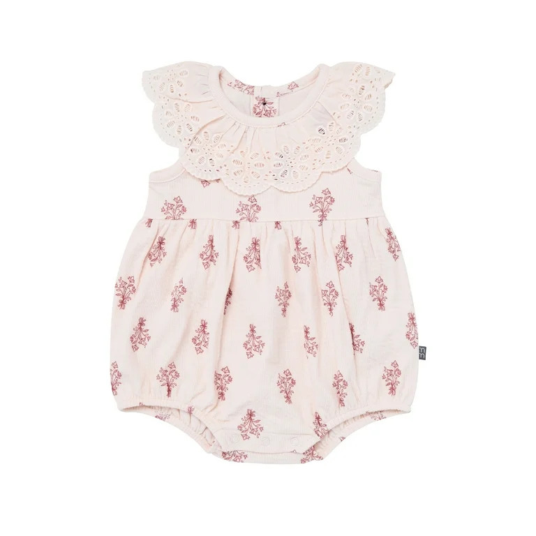 Modern Moments by Gerber Baby Girl Cotton Ruffle Novelty Lace Bubble Romper, Sizes 0/3 Months - 2... | Walmart (US)