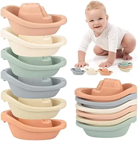 mushie Stackable Bath Boats Toy curated on LTK