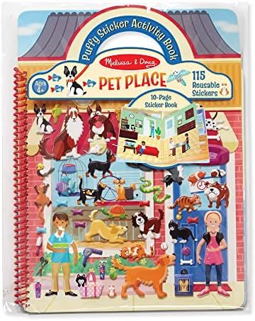 Melissa & Doug Pet Place Puffy Sticker Activity Book (Reusable Puffy Sticker Play Set, 10 Pages, ... | Amazon (US)