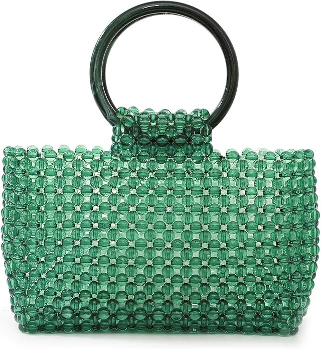 YIFEI Women Colored Transparent Beaded Acrylic Handbag Evening Handmade Bags for Wedding Party | Amazon (US)
