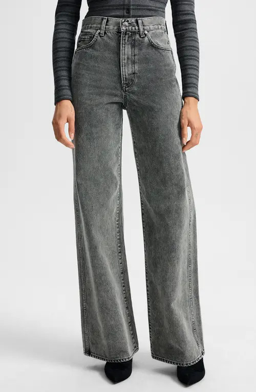 Veronica Beard Taylor High Waist Wide Leg Jeans in Volcanic Dust at Nordstrom, Size 31 | Nordstrom