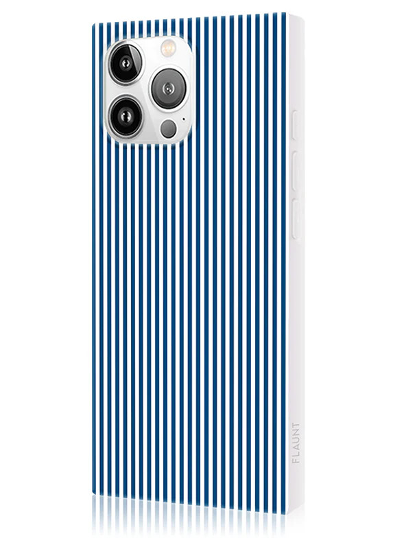 SQUARE® Blue & White Oxford Stripe iPhone Case | FLAUNT