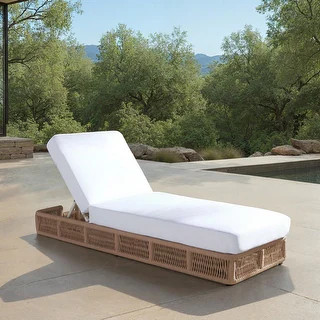 SAFAVIEH Outdoor Gillian Chaise Lounge Chair (Fully Assembled) - 75"W x 25"D x 13"H - Bed Bath & ... | Bed Bath & Beyond
