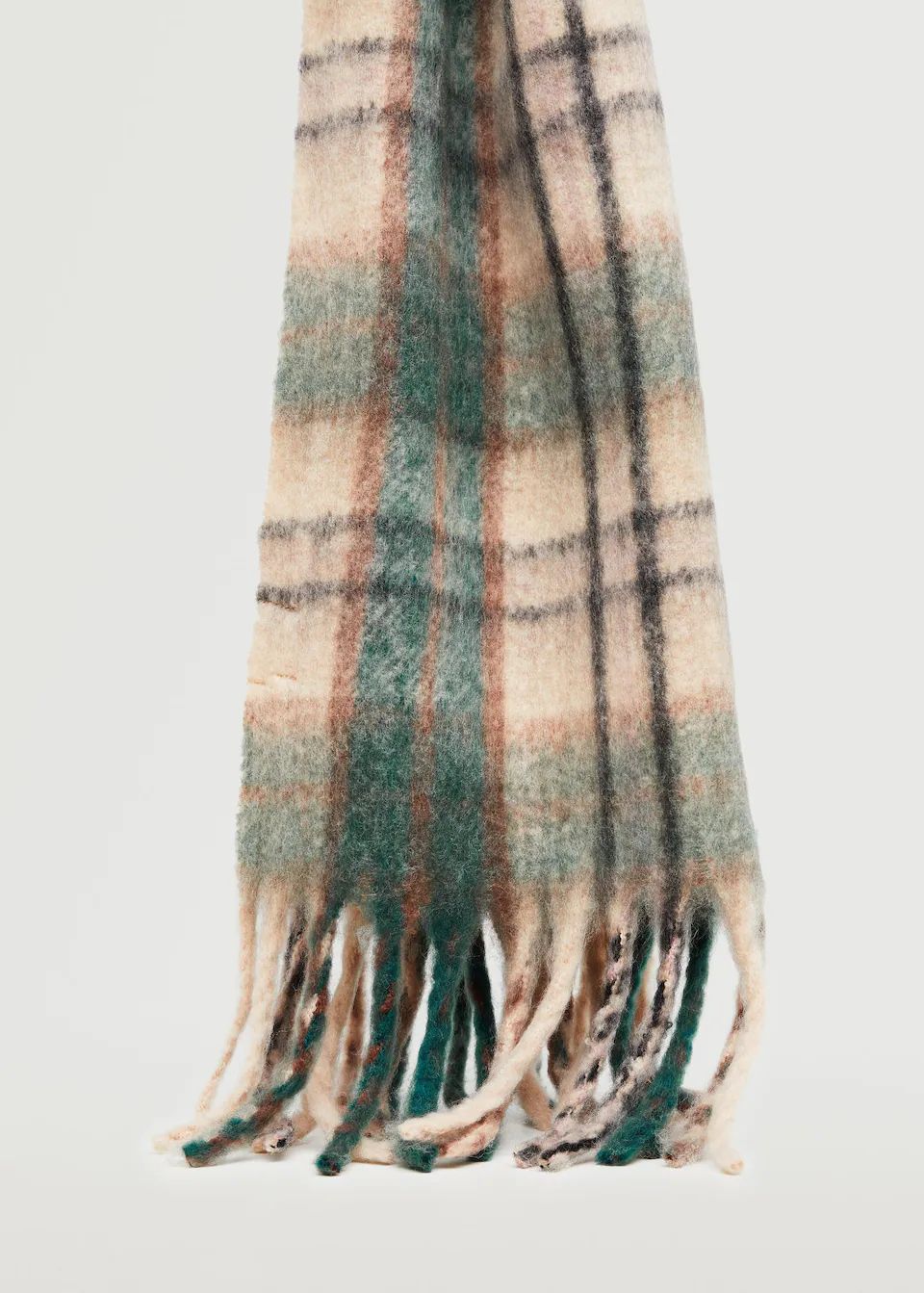 Fringed check scarf | MANGO (UK)
