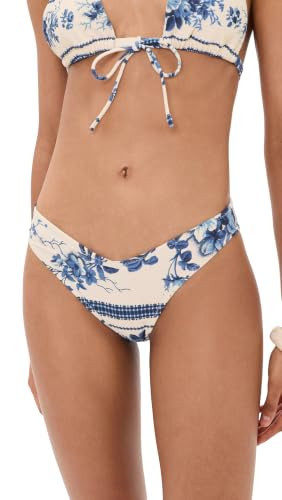 Montce Women's Blue Toile Stripe Lulu Bikini Bottoms, Blue Toile Stripe, M | Amazon (US)