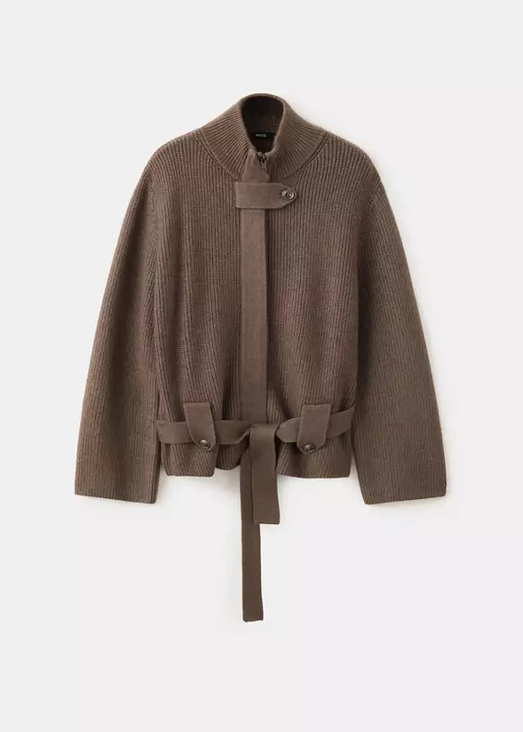 Knitted jacket with belt | Mango (US/MX/AU)