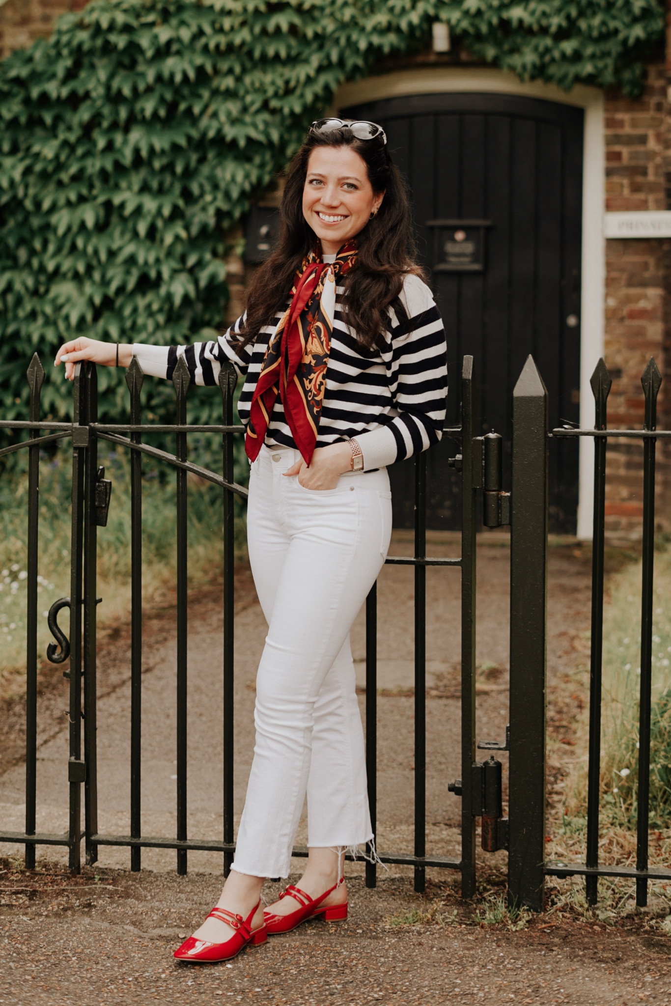 Europe/London outfit for tea time; comfy red Mary Jane’s (love these) and cropped white jeans! 

#LTKTravel #LTKWorkwear #LTKSaleAlert