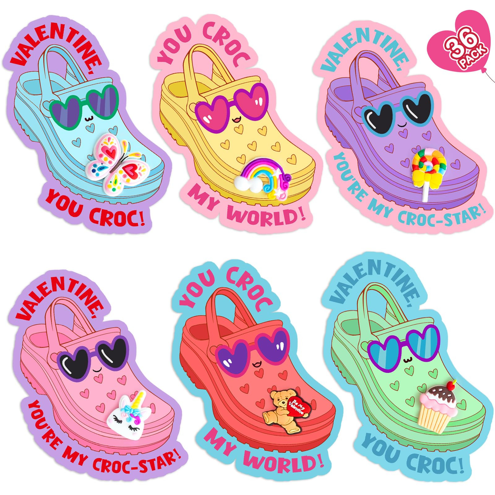 Valentines Day Cards for Kids School - Valentines Gifts for Kids - 36 Valentine Cards with Shoe C... | Amazon (US)