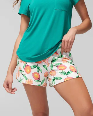 Curved Hem Pajama Shorts | SOMA