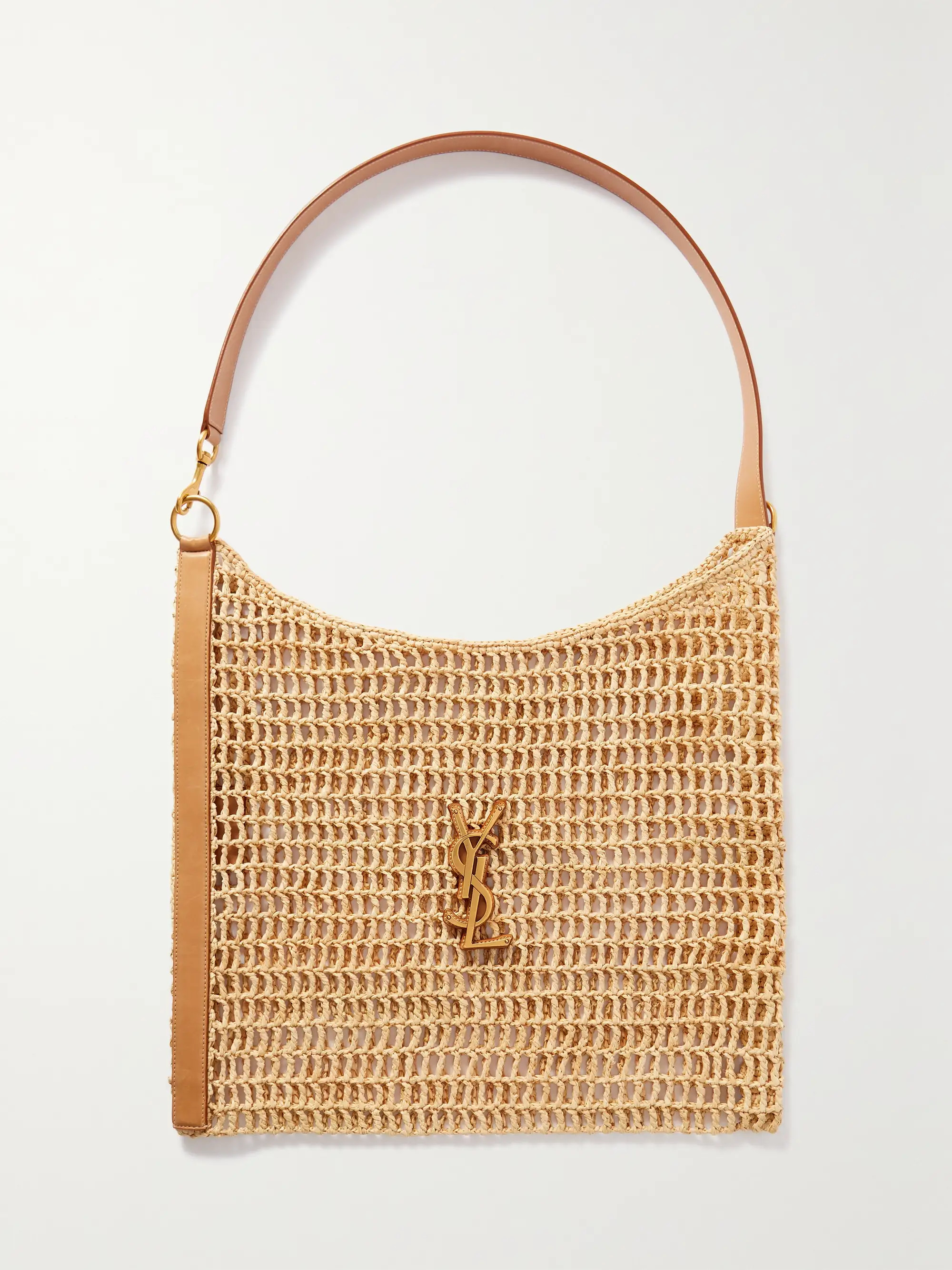 Oxalis leather-trimmed raffia shoulder bag | NET-A-PORTER (US)
