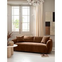 BARKER AND STONEHOUSE Cocoon Chenille 3 Seater Curved Sofa Brown | Marks & Spencer (UK)