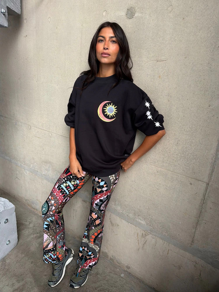 Never Fully Dressed Black Embroidered Print Crew Neck Sweatshirt | Next US