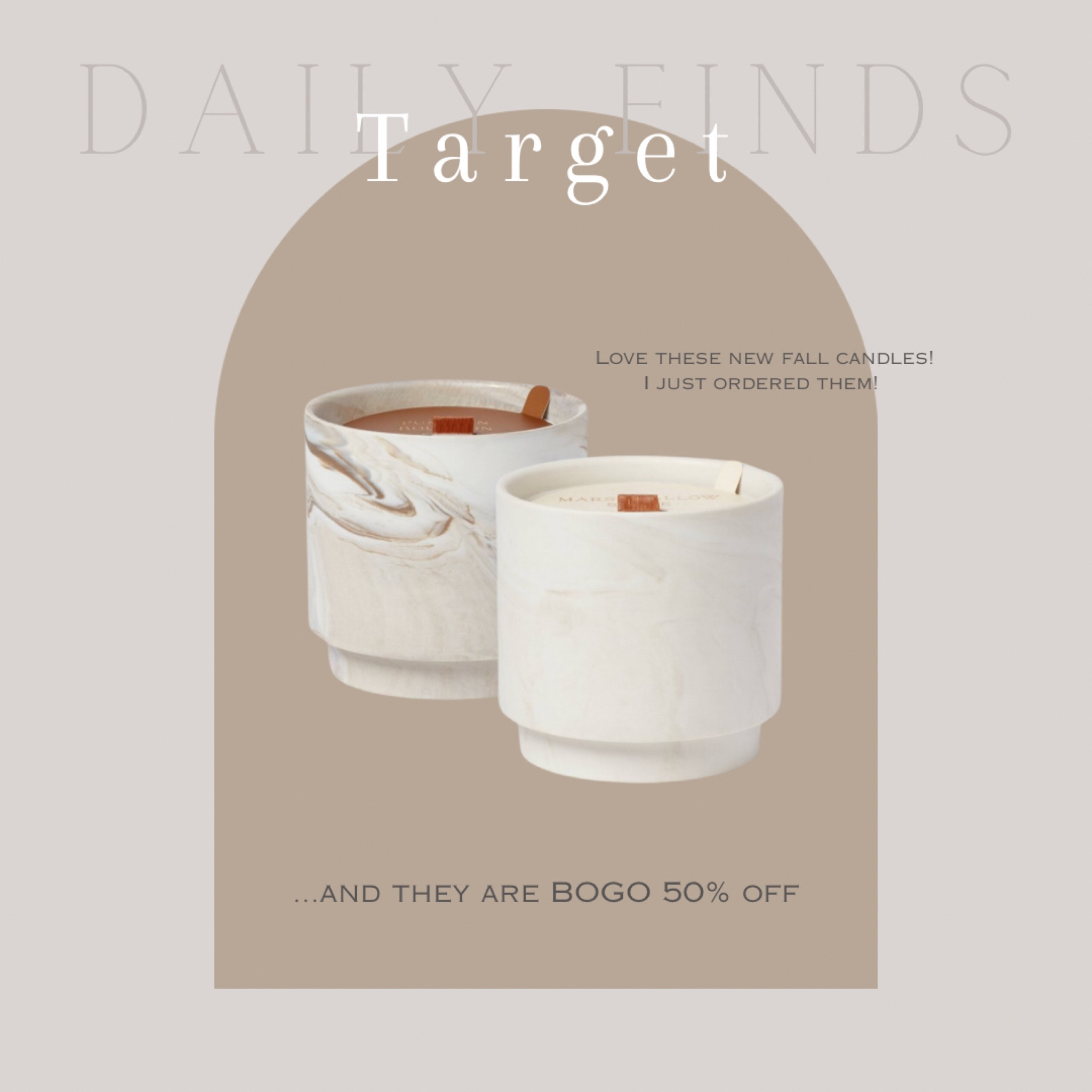 How pretty are these new fall candles at Target! They are also BOGO 50% off! 


Candles, fall candle, marble accents, fall decor, cozy home, neutral decor 


#target 

#LTKHome #LTKSeasonal #LTKSaleAlert
