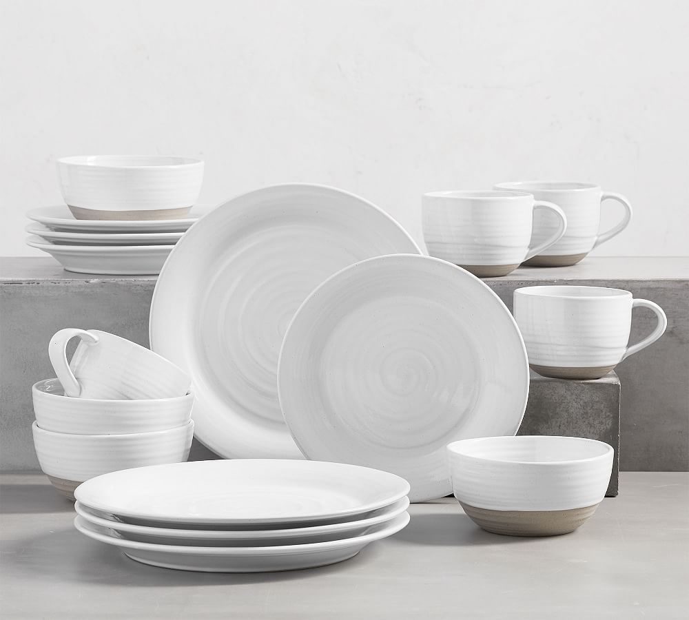Quinn Handcrafted Stoneware 16-Piece Dinnerware Set | Pottery Barn (US)