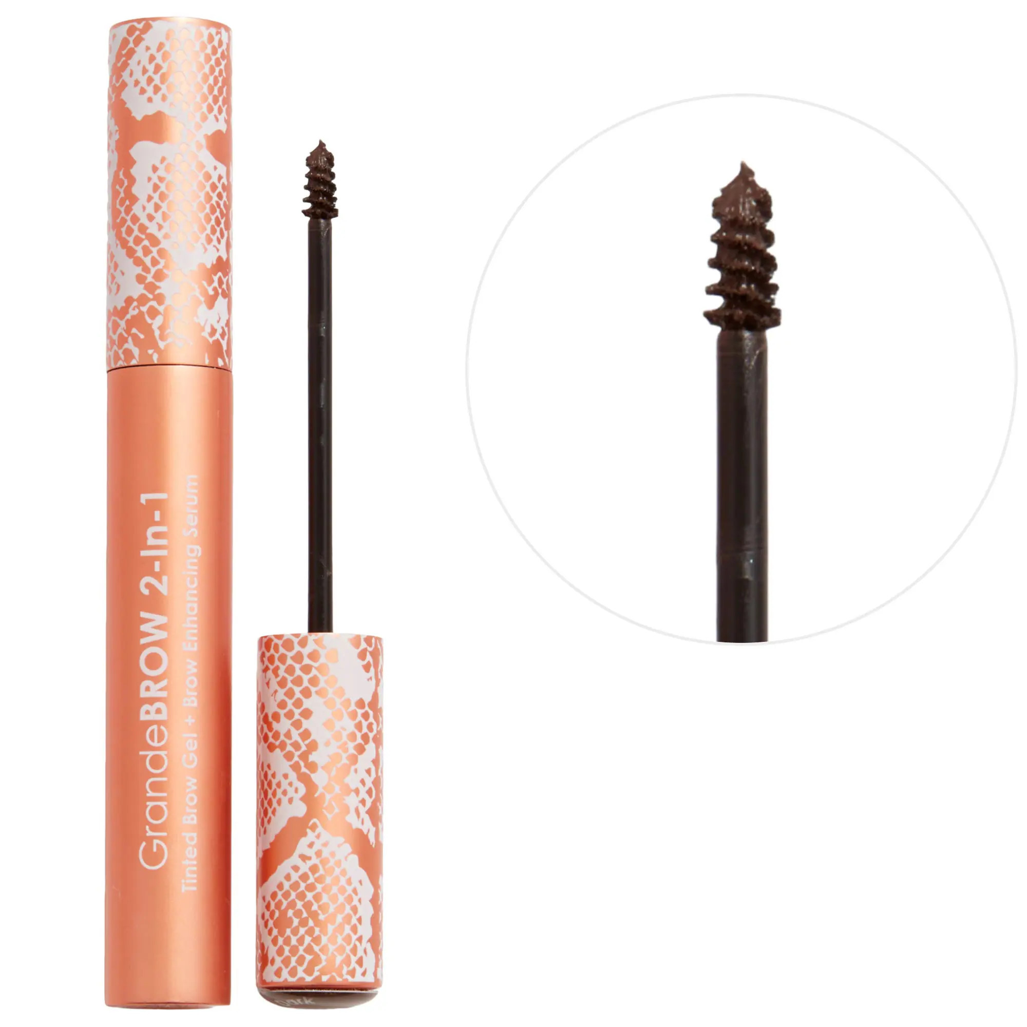 Grande Cosmetics GrandeBROW 2-In-1 Tinted Brow Gel + Brow Enhancing Serum Dark 0.12 oz / 3.5 mL | Sephora (US)