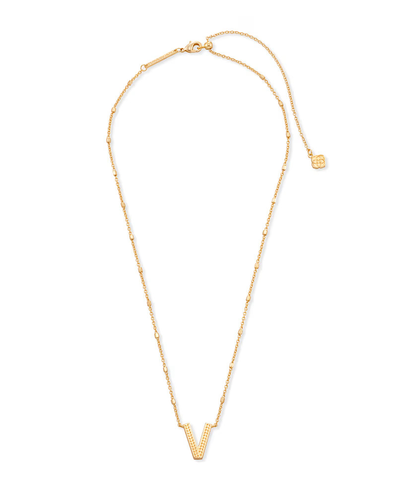 Letter V Pendant Necklace in Gold | Kendra Scott