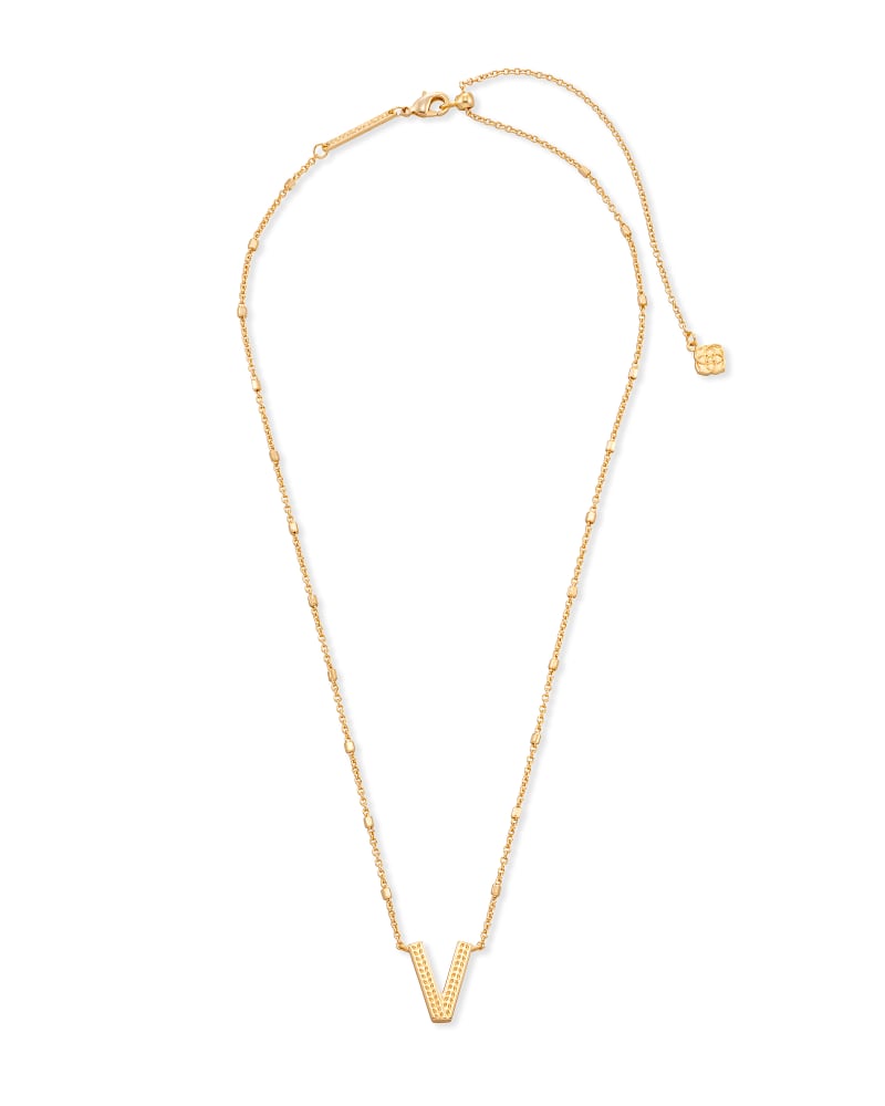 Letter V Pendant Necklace in Gold | Kendra Scott