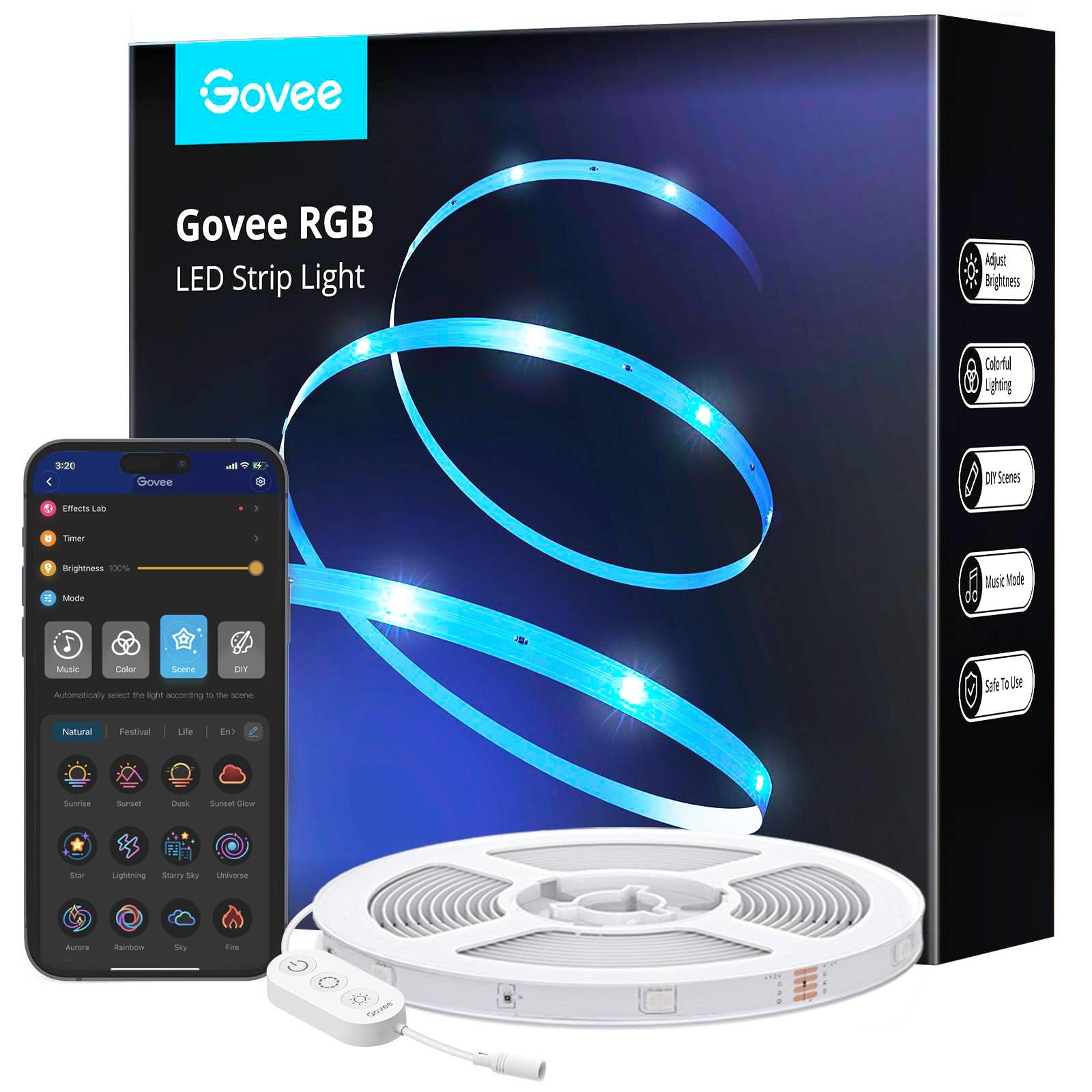 Govee 16.4ft LED Strip Lights, Bluetooth RGB Easter LED Lights with App Control, 64 Scenes and Mu... | Amazon (US)
