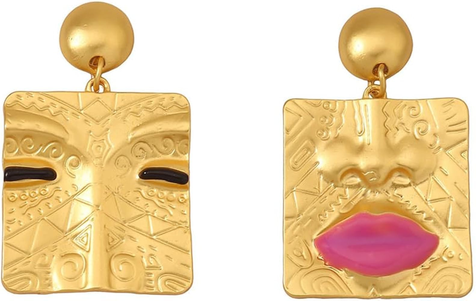 Fashion Ladies Face Earring for Women Unique Vintage Asymmetry Human Facial Features Dangle Drop ... | Amazon (US)